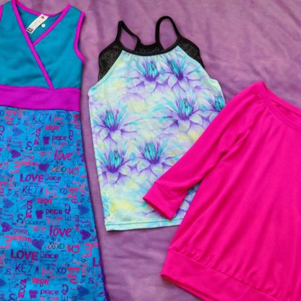 Girls sz 10 triple flip dress tank top and long sleeve  shirt